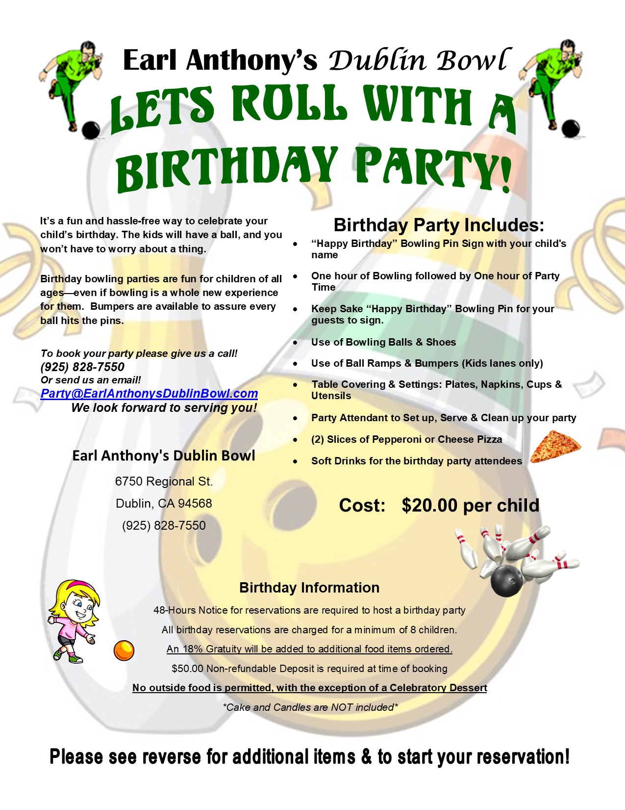 Birthday Parties Earl Anthony's Dublin Bowl CA, 94568